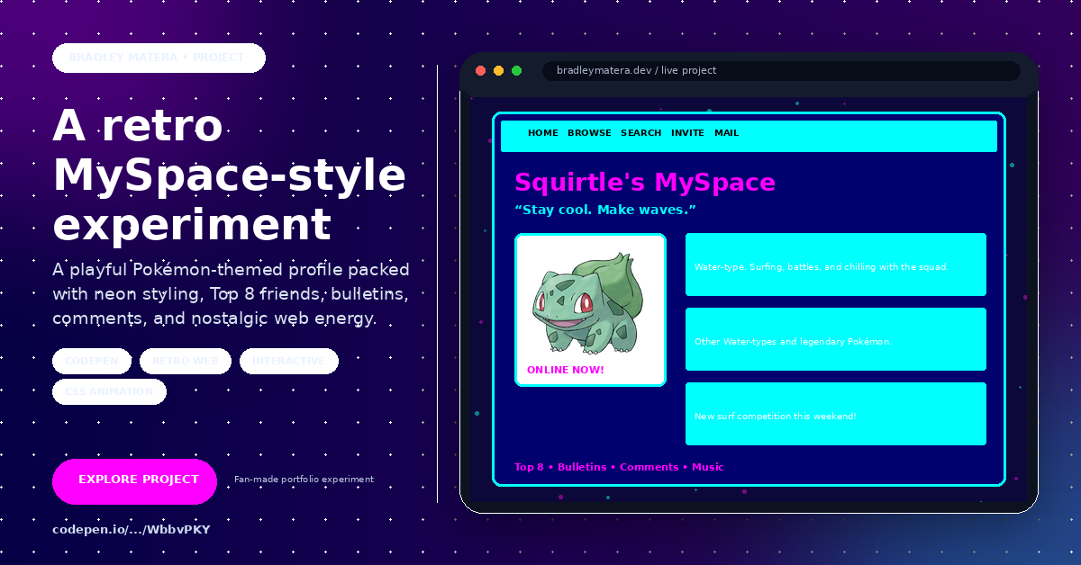 Squirtle MySpace Profile