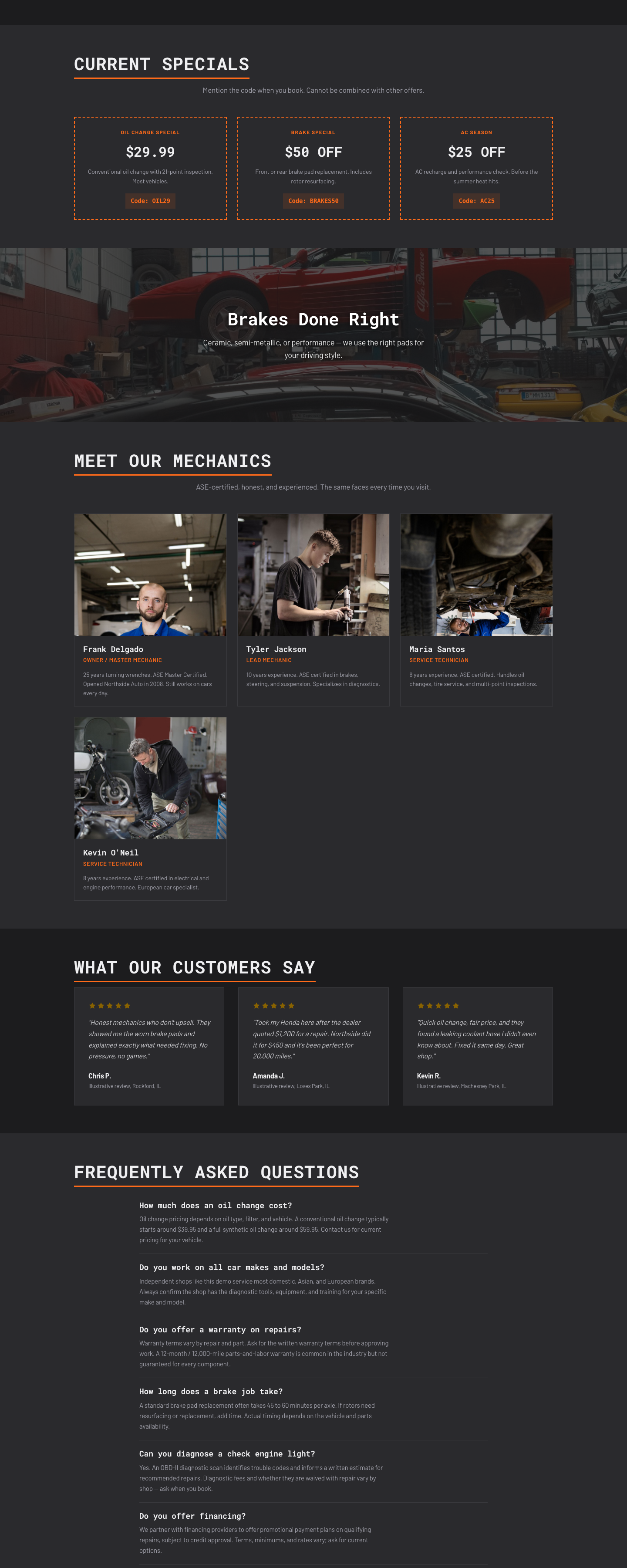 Modern website built by Bradley Matera